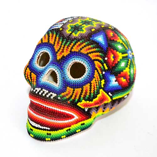 Calavera Huichol de chaquiras - Arte Huichol