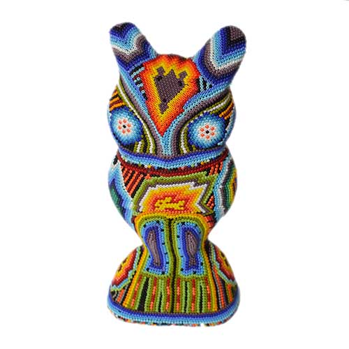 Máscara con chaquiras - Arte Huichol